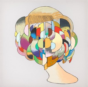 HaYoung Kim, She has an electronic face I, 2012, acrylic on polyester, 50 x 50 cm, press 1