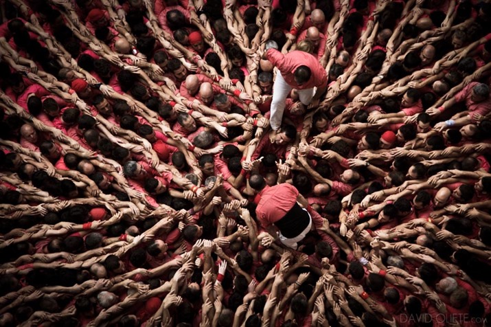 1. The image was shot the October 7th 2012.<br /><br /> 2. Highest ressolution file size is 51Mb. Yes, I have a RAW file.<br /><br /> 3. The image was shot at the "Human Towers Competition" in Tarragona, Spain.<br /><br /> 4. The photographer is David Oliete Casanova<br /><br /> 5. Description: The human towers (“castells” in Catalan) are built traditionally in festivities and competitions in Catalonia, Spain. At these events each team (“colla”) builds and dismantles several human towers. For their success, a crowded and stunning base of dozens of people needs to be previously perfectly set up.