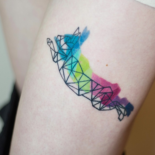 Pink geometric tattoo | Search by Muzli