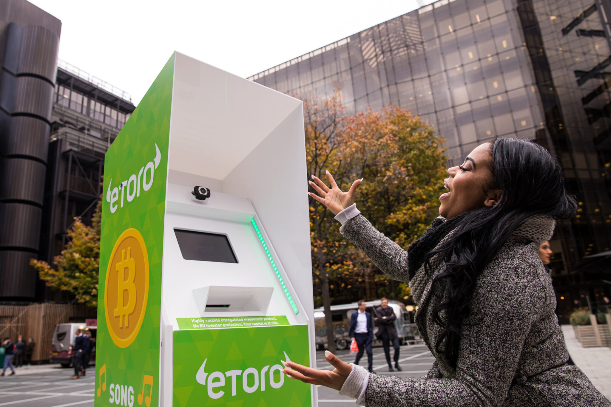 Singing-activated ATM gives away free bitcoin in London ...