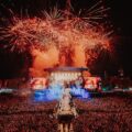 Fireworks light up the sky over a massive crowd at Wireless Festival, London’s ultimate music event, bringing top artists to the stage.