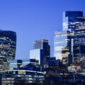 Skyline of London’s financial district with towering skyscrapers, symbolizing the rise of London unicorns in the tech and startup scene.