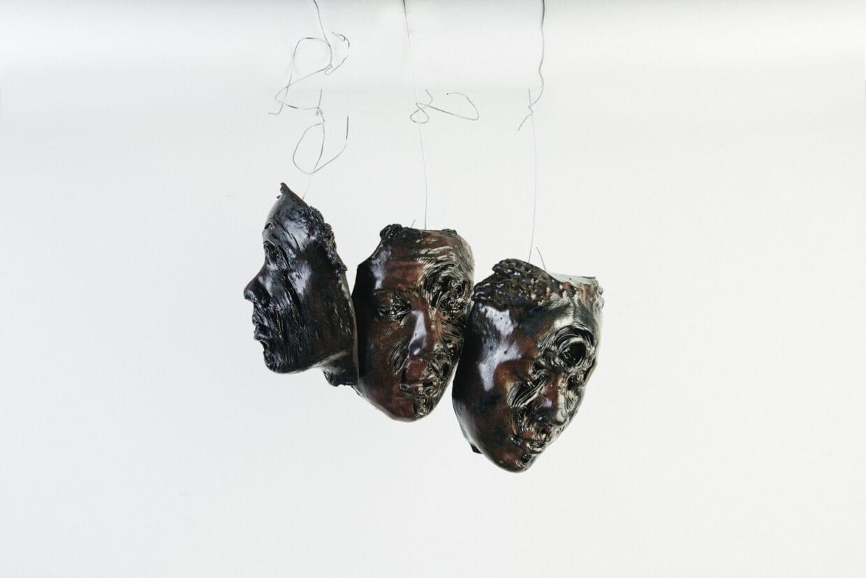 digital glitch-inspired ceramic sculpture by enorê