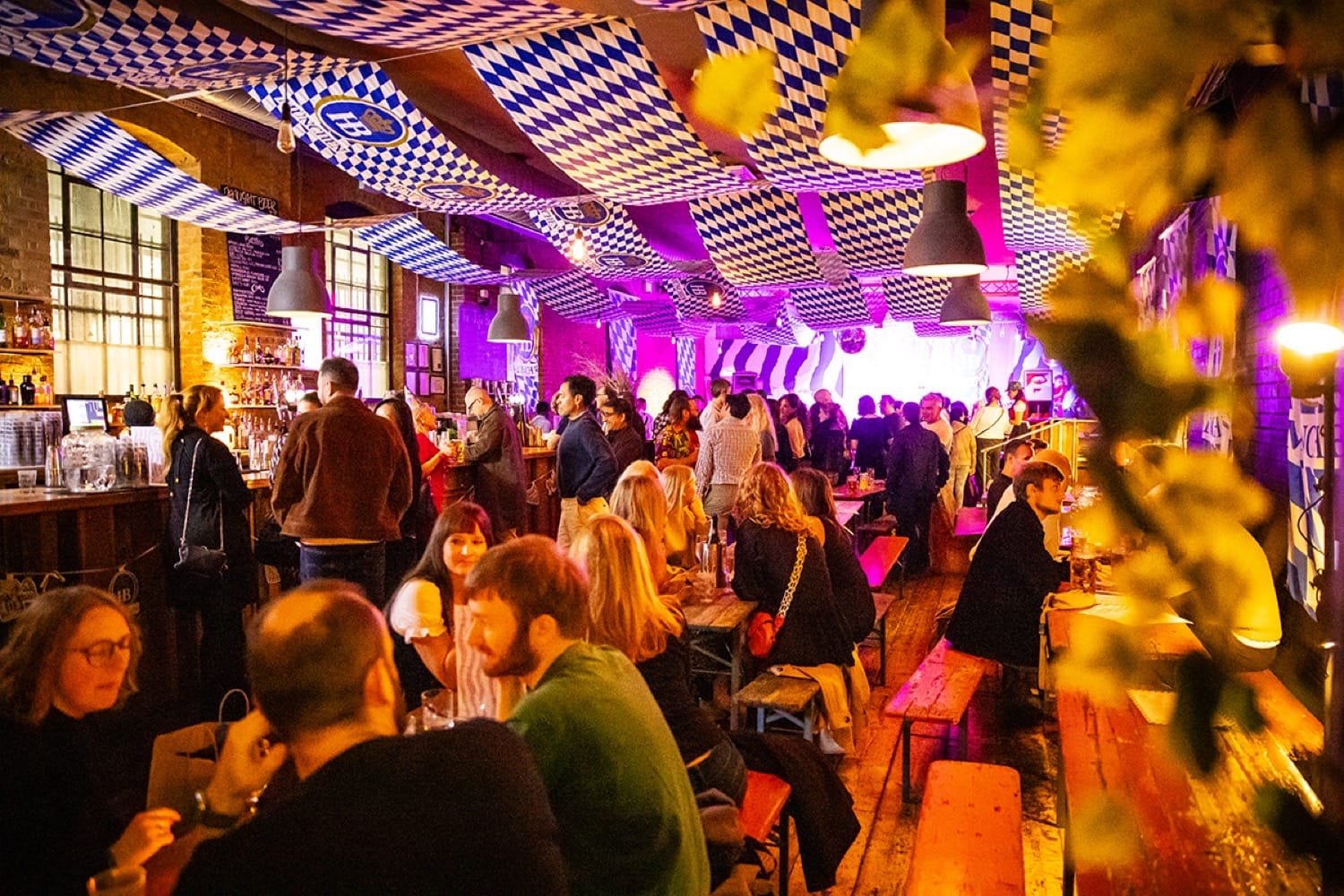 People celebrating Brick Lane Oktoberfest at Juju’s Bar in Shoreditch
