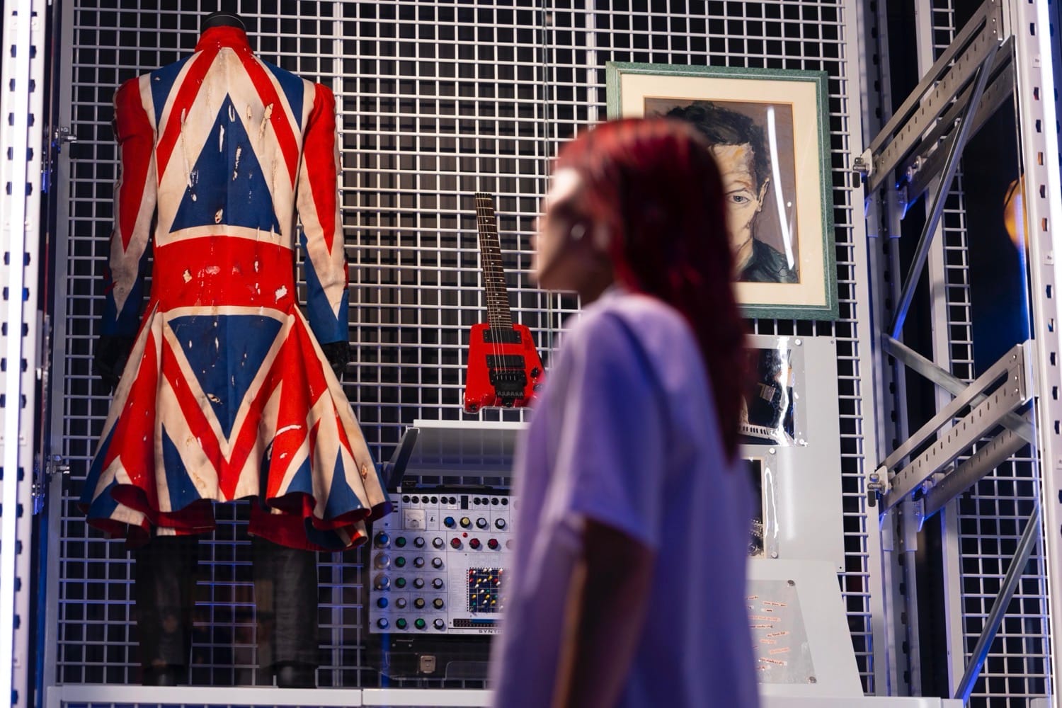 David Bowie Centre Opens at V&A East: Explore the Star’s Unseen Archive for Free 7 Union Flag frockcoat designed by David Bowie and Alexander McQueen for Earthling 1997 Photo by David Parry PA Media Assignments