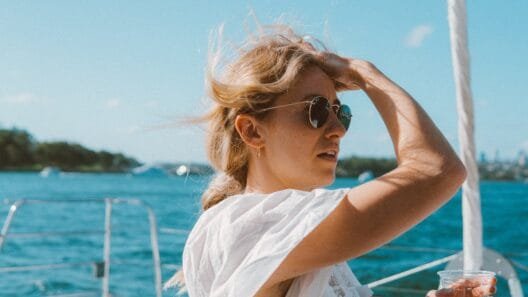 girl enjoying the balance between adventure and relaxation on a cruise deck