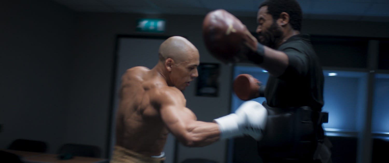 Nicholas Pinnock and Jordan Bolger in a tense locker-room moment