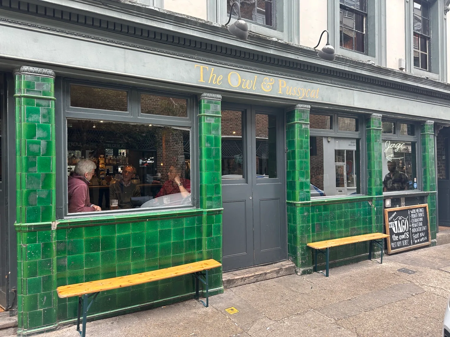 Best Places to Go Out in Shoreditch – The Ultimate Nightlife Guide 7 Charming exterior of The Owl & Pussycat pub in Shoreditch, known as one of the best places to go out in Shoreditch