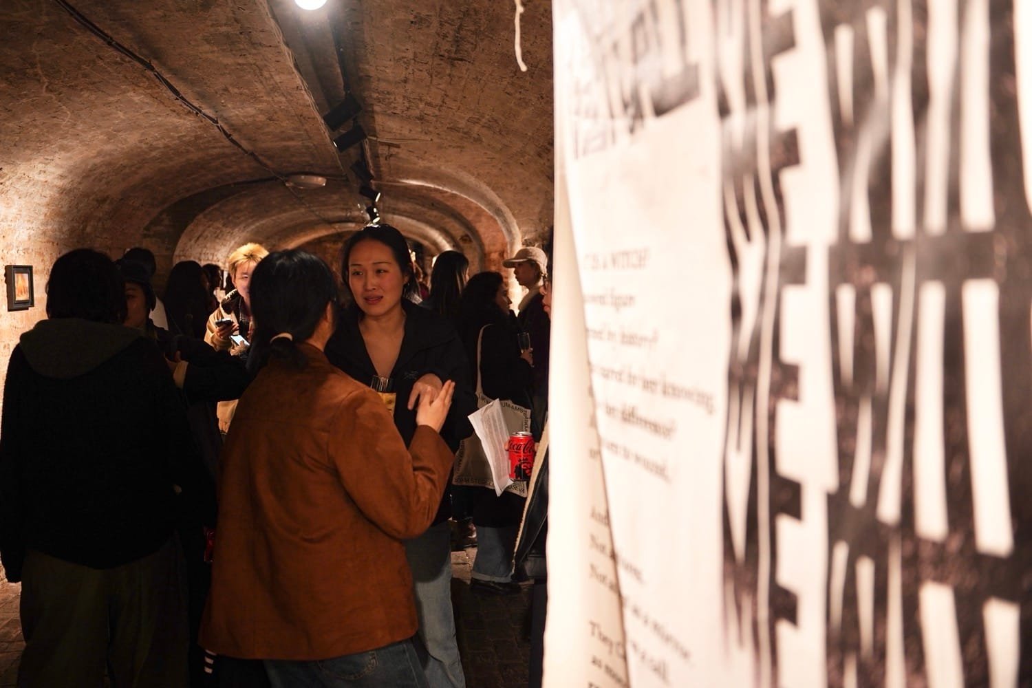Inside Wenqi Zhang’s Vision for Which Witch Collective 8 Artists preparing work inside The Crypt Gallery vaults