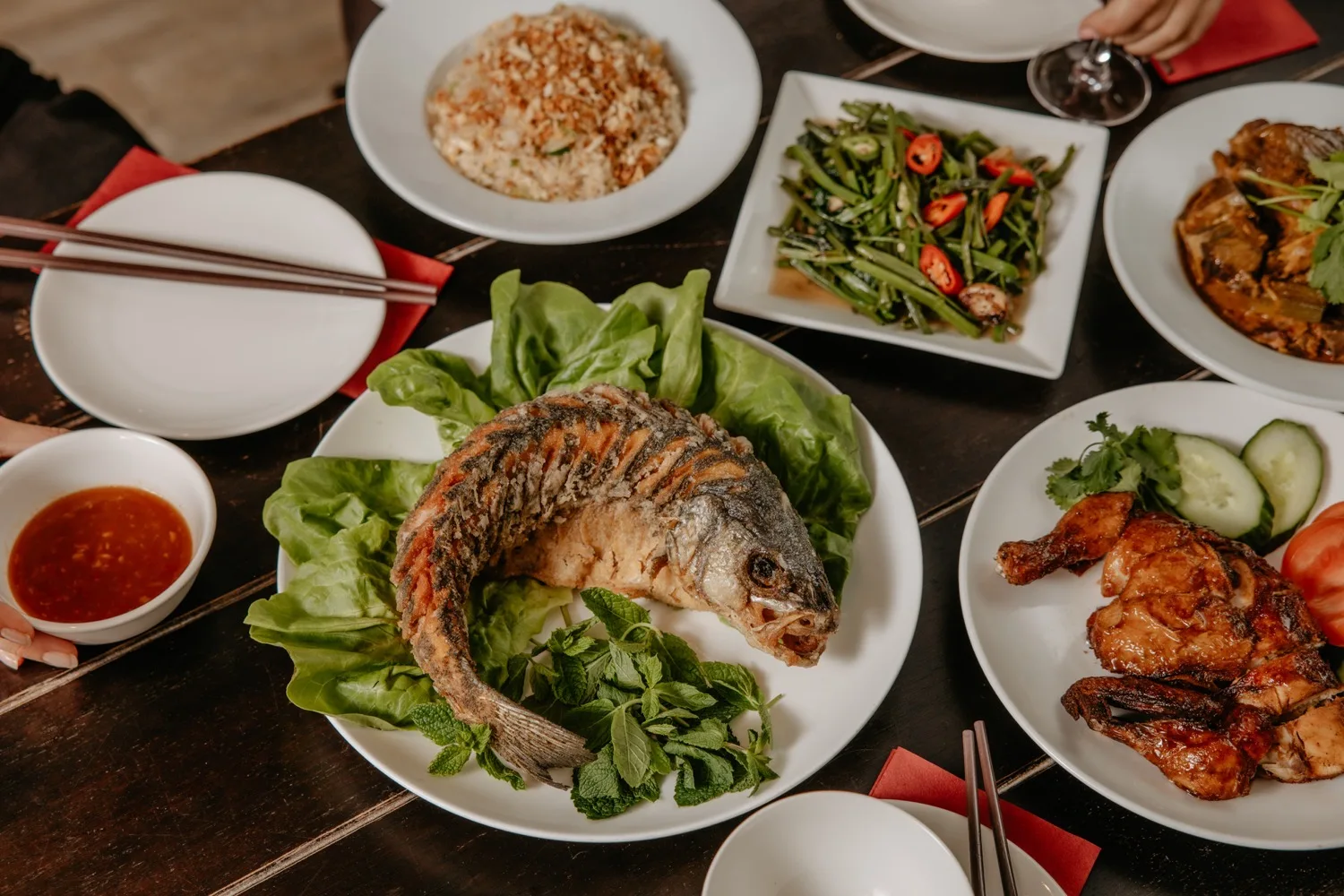 dishes representing authentic Vietnamese cuisine at Viet Grill.