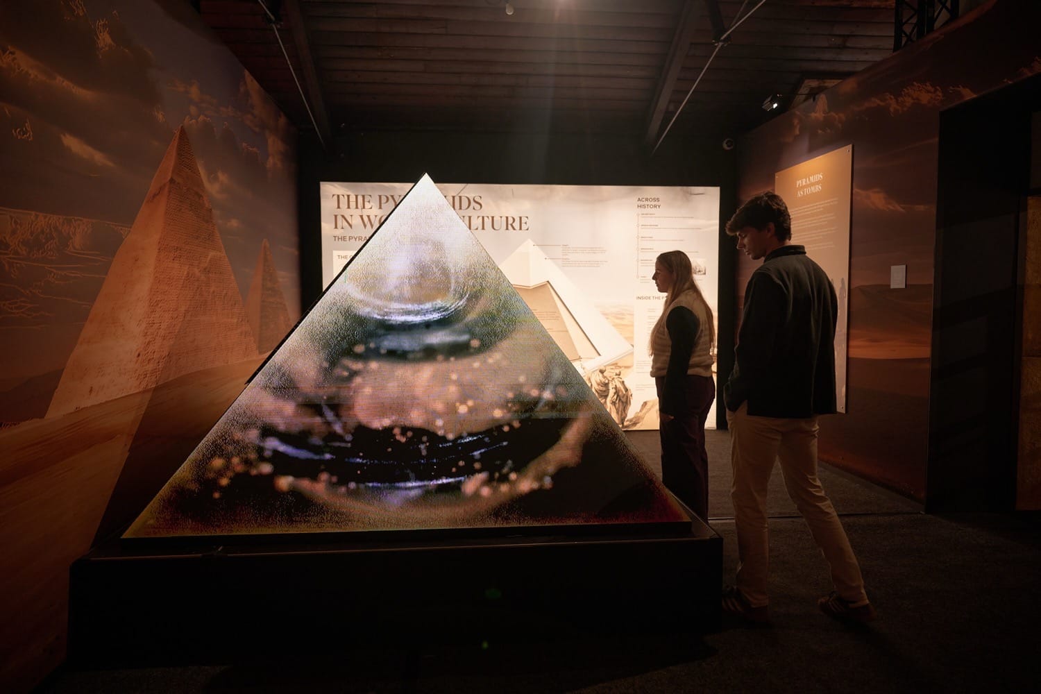 A 360-degree projection of the Pyramids in the immersive experience.
