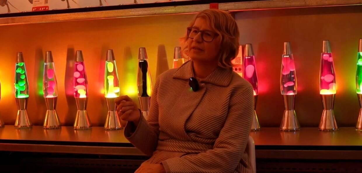 Cressida Granger on the Evolution of the Iconic Mathmos Lava Lamp 6 Cressida Granger, CEO of Mathmos, standing with an iconic lava lamp