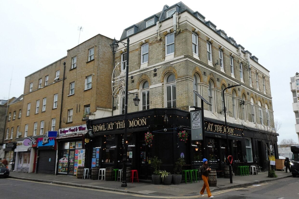 Howl At The Moon pub on the corner of Hoxton Street and Stanway Street in Hoxton