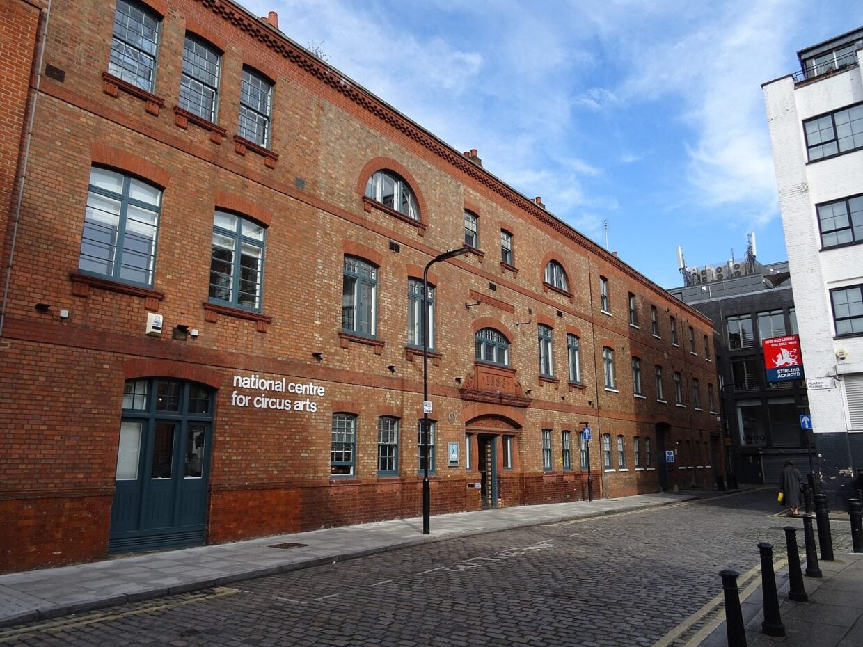 Red-brick former Shoreditch electricity station on Coronet Street, now the National Centre for Circus Arts