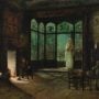 Painting of a scene from the Victorian play Jane Shore by John Atkinson Grimshaw