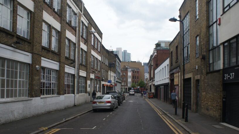 A view down Hoxton Street in Hoxton, east London
