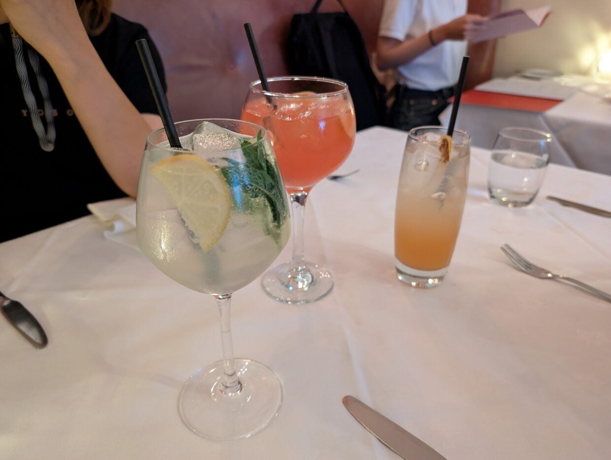 Two alcohol-free mocktails in glasses
