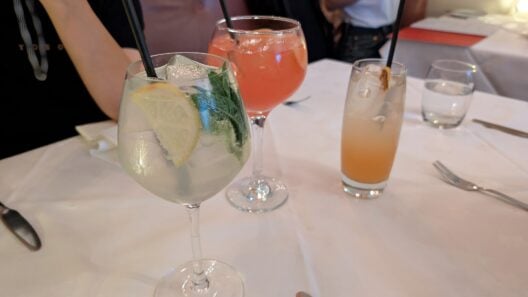 Two alcohol-free mocktails in glasses