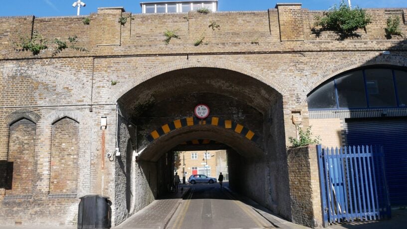 A railway archway near London Fields station in Hackney