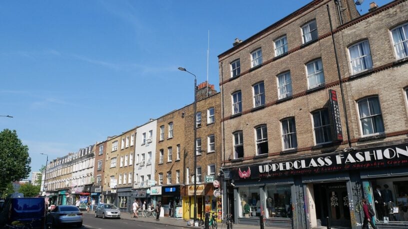 Shopfronts on Bethnal Green Road in Shoreditch