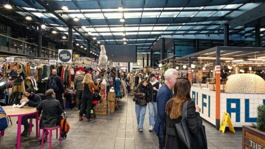 Stalls under the roof of Old Spitalfields Market