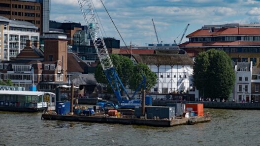 The reconstructed Shakespeare's Globe theatre on Bankside, Southwark