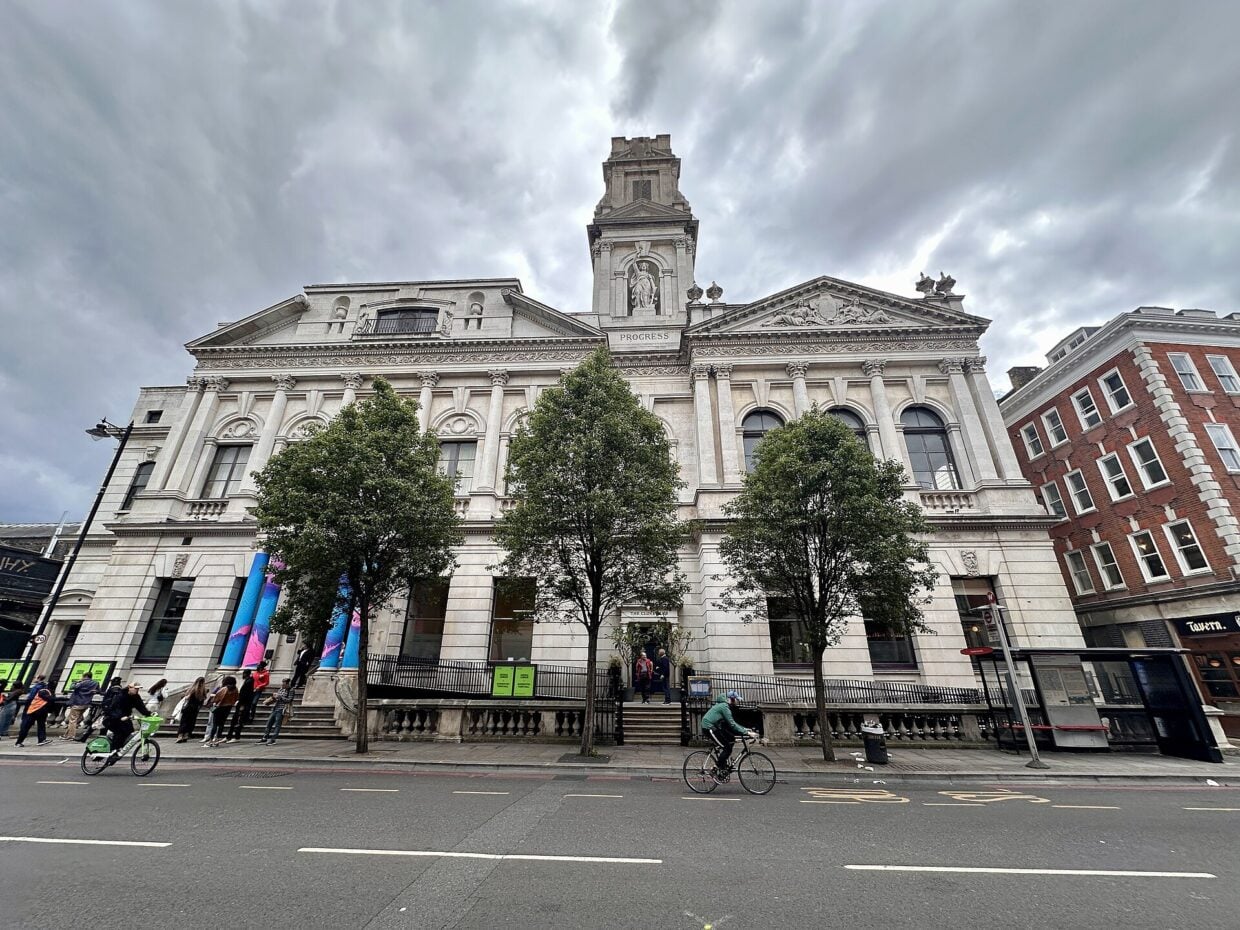 The front of Shoreditch Town Hall on Old Street