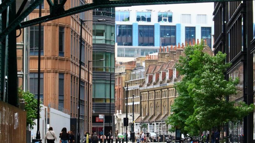 Worship Street in Shoreditch, London EC2